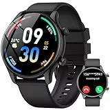 vamout Smartwatch Herren Damen Rund mit Telefonfunktion,1.39' HD Uhr,120+ Sportmodi Watches for Men,Fitnessuhr Herren mit SpO2 Pulsuhr Schlafmonitor,IP68 Wasserdicht,für iOS Android, Schwarz