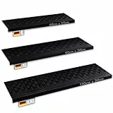 KARAT Stufenmatte aus Gummi - 5er Set- wetterfeste & Rutschhemmende Treppenstufen Matten - Gummistufenmatte für Außen - Treppenauflage - Antirutschmatte Diamond (30x120)