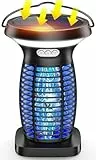 Anysun Solar-Insektenvernichter, Mückenfalle Wasserdichter Fliegenfalle Elektrisch, Wiederaufladbarer Mückenlampe, Insektenvernichter Elektrisch für Drinnen, Hinterhof, Terrasse, Garten, Camping