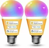 Refoss Smart WLAN Glühbirne E27 unterstützt HomeKit, Intelligente Alexa Lampe Mehrfarbrige Dimmbare LED Light Bulb, Kompatibel mit Siri, Alexa, Google Assitant, 2700K-6500K Warmweiß, Kaltweiß, 1 Pack