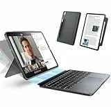 ESR Hülle mit Tastatur für iPad Pro 13' (M5/M4) 2025/2024 – Magnetisch abnehmbare Tastatur, Hoch- und Querformat, großes Click-Anywhere-Trackpad, Hintergrundbeleuchtete Tasten, Shift Serie, Dunkelgrau