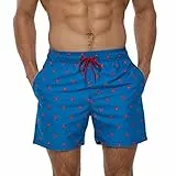 Aisprts Badeshorts Herren Atmungsaktive Schnell Trocknende Badehose mit 3 Taschen Schwimmhose Herren mit Mesh-Futter und Verstellbarem Kordelzug
