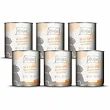 MjAMjAM - Premium Nassfutter für Katzen - saftiges Huhn an leckeren Möhrchen, 6er Pack (6 x 800 g), getreidefrei mit extra viel Fleisch
