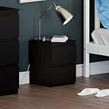 Vida Designs Denver Nachttischkommode mit 2 Schubladen, Schwarz
