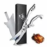 TIVOLI Geflügelschere Küchenschere Profi Haushaltsschere Metallgriff, Schere Küche Scharfe Edelstahl Knochenschere mit Sicherheitsschloss Federmechanismus,Allzweckschere für Fleisch,Fisch (Modern)