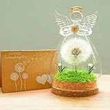 Yobeyo Wunscherfüller Pusteblume im Glas - Besondere Geschenkidee, Geburtstagsgeschenk für Frauen, Glücksbringer und Kleinigkeit für Freundin, Deko Geschenke im Glas, Blumen Geschenk
