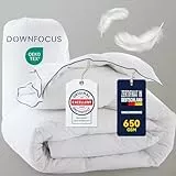 DOWNFOCUS Winter Bettdecke 200x200cm aus Federn und Daunen - Oeko-Tex Zertifiziert Bettdecke, 100% Extraweiche - RDS zertifizierte Federbettdecke-Duvet - Dicke extrawarme Winterdecke Daunendecke