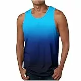 KOG Tank Top Herren Sport Tanktop Sommer Unterhemd Ärmelloses Tshirts Grafik Oberteile Training Baumwolle Arbeitsshirt Gutschein Jungen Shirt Basic Wandershirt Männer Tops Angebote Blau 3XL