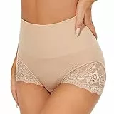 SURE YOU LIKE Shapewear Damen Miederhose Bauchweg Figurformender Body Shaper Shapewear Miederslip Unterwäsche für Damen,Beige,Tag M Size EU(40-42)