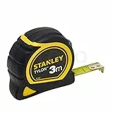 STANLEY Bandmaß Tylon (3 m, Genauigkeitsklasse II, Tylon-Polymer Schutzschicht, verschiebbarer Endhaken, Kunststoffgehäuse, Maßband mit automatischem Rücklauf, Feststeller & Gürtelclip) 0-30-687