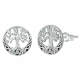 Micory Ohrringe Lebensbaum Damen 925 Sterling Silber Ohrstecke für Schmuck Geschenke Damen Mama Freundin