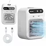 Glacier Breeze AC, 2025 tragbare Klimaanlage, leiser Mini-Verdunstungskühler, 500ML Kühlventilator und Luftbefeuchter mit 2 Geschwindigkeiten, Mini Klimagerät für Zimmer Büro