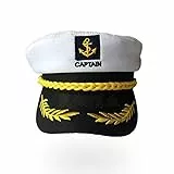 thematys Authentische Kapitäns Mütze – Perfekt für Marine Kostüme, Unisex für Herren & Damen, Ideal für Fasching & Karneval (Style002)