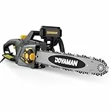 DOVAMAN 2400W Elektro Kettensäge, 40cm Oregon Schwert und Kette, werkzeuglose Kettenspannung, 15m/s, Rückschlagschutz, inkl. 2 Ketten, Kettensäge ideal für Brennholz, Garten und Baumschnitt - DCS01A
