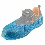NEO TOOLS Schuhüberzieher Einweg Extra Stark, Blaue CPE Überziehschuhe, 100 Stück, Regenschutz Überschuhe, Schuh Überzieher wasserdicht, latexfreie Schuhschutz, Schuh Überzug für die Baustelle