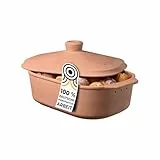myromy® Brot-Frische-Topf – moderner Brottopf & Brotkasten aus Keramik Natur-Ton - atmungsaktiv & gegen Schimmel - Brotkorb & Brotbehälter auch für Gemüse & zur Aufbewahrung – Handmade in Germany