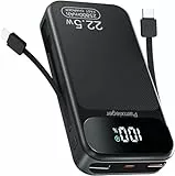 Power Bank 25800mAh 22,5W Externer Handyakku PD3.0 QC4.0 Schnell Aufladende LCD Display Powerbank mit USB C Ausgängen & Eingängen Tragbares Ladegerät für Smartphones
