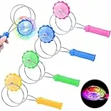 YOUYIKE Kreisel Leuchtender Magnet, 4 stück LED Handgeführt Magnetisch Rotation Kreisel, Cooles Gyroscope Propeller Leuchtspielzeug Stressabbau Erwachsene, für Kinder Party Geburtstag Geschenk