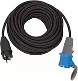 Brennenstuhl Adapterkabel/CEE-Adapter mit Schutzkontakt-Stecker und CEE-Kupplung (25m Kabel in Schwarz, H07RN-F 3G2,5, 230V/16A, ständiger Einsatz im Außenbereich IP44, Made in Germany)