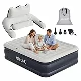 NALONE Luftmatratze 2 Personen, Luftmatratze mit Rückenlehne und Integrierter Pumpe, 203x152x45cm Luftbett Selbstaufblasend in 3 Minuten, Aufblasbare Matratze für Camping & Heimgebrauch