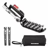 ROCKBROS 10-in-1 Fahrrad-Multitool mit Ratsche und Reifenhebern, Kompakt & Leicht, Reparaturwerkzeug für Rennrad, MTB und Unterwegs