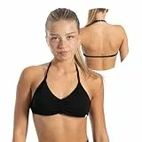 SMILODOX Sport BH Damen Esta, Neckholder Bra mit Ringverschluss & schmaler Rückenlösung, Geraffte Front, ohne Bügel, ideal für Studio, Yoga, Freizeit, Alltag & leichte Aktivitäten mit Komfort