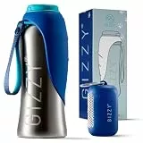 GIZZY® Trinkflasche Hunde für unterwegs - auslaufsicher & robust aus Edelstahl, in 2 Größen inkl. weichem Hundehandtuch | Trinkflasche Hund I Hundetrinkflasche für unterwegs für alle Hunde