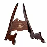 Ortega Guitars Wood Guitar Stand – Ständer für Akustik Gitarre, Akustik Bass, E-Gitarre und E-Bass – Birke, Dunkelbraun (OWGS-1)