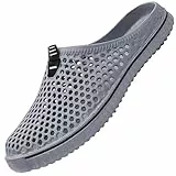 SAGUARO Clogs Atmungsaktiv Mesh Hausschuhe Sommer Slippers Unisex,Grau 43 EU