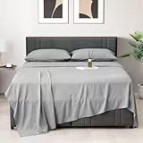Z-hom Bettwäsche Set 4-teilig – Weiche Mikrofaser Bettgarnitur mit 2 Bettbezügen & 2 Kissenbezügen (40×80 cm) – Atmungsaktiv, Faltenfrei & Pflegeleicht – Oeko-TEX Zertifiziert, Grau (220 cm x 240 cm)