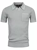Indicode Herren INHarlo Poloshirt mit Brusttasche | Herrenpoloshirt Polokragen Baumwollshirt Lt Grey, XL