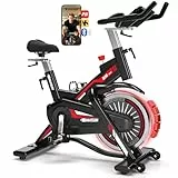 DMASUN Heimtrainer Fahrrad mit magnetischem Widerstand, sanftes & leises Hometrainer Fahrrad, kompakt, stark & komfortabel mit App-Kompatibilität, für die ganze Familie, bis 180 kg belastbar