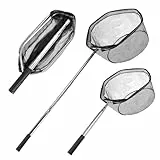 NAKIHOUSE Kescher Angeln, 155cm Teleskop Angeln Netz Angelnetz Teichkescher Diverse Längen auch für Erwachsene und Kinder, Zum Fangen von Fischen, Schmetterlingen, Hühnern, Gänsen, Enten und Vögeln