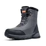 SHULOOK Winterstiefel Herren Wasserdicht Warm Gefüttert Winterschuhe Herren Schneestiefel rutschfeste Hohe Wanderschuhe Outdoor Schuhe Winter für Wandern Camping (Grau EU 44)