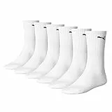 PUMA Unisex Sportsocken Cush Crew Sportsocke, Weiß, 43-46 EU , 6 Stück (1er Pack)