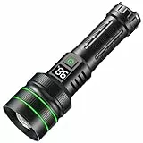 ASORT Taschenlampe LED Aufladbar Extrem hell 500000 Lumen, supergroße Blende zoombare，Batteriebetrieben USB，Langer Betriebsdauer，6 Lichtmodi, IPX67 wasserdicht, für Camping，Wandern，Outdoor，Notfälle