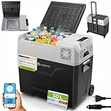 Juskys Kompressor Kühlbox 50 Liter 12/24/230 V für Auto, LKW, Reisemobil, Camping - Mini Kühlschrank kalt & warm - Kompressorkühlbox Steckdose - Grau