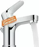 EISL Waschtischarmatur CLAUDIO, Wasserhahn Bad, Badarmatur, Einhebelmischer mit Ablaufgarnitur Chrom NI075CALCR