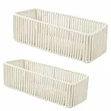 Yawinhe 2 Stück Aufbewahrungskorb Geflochten Baumwolle Strickkorb, Dekorative Körbe Zur Aufbewahrung, Speicher Regalkörbe für Schränke, Mehrzweck-Organisator, 2 Größen, Weiß, SNL002W