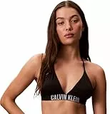 Calvin Klein Damen Bikini Oberteil Triangel Neckholder, Schwarz (Black), XL