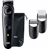 Braun Barttrimmer Series 5, Elektrischer Bartschneider Herren mit 5 Zubehörteile, Ultrascharfe ProBlade Klinge, 100 Min Akkulaufzeit, Kabelloser Bartrasierer, 40 Längen, Wasserdicht, BT5430, Schwarz