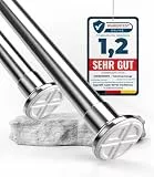 MEISENBERG Duschstange ohne Bohren 310-360cm, Silber, Ø 32 mm, Teleskopstange zum Klemmen - Teleskop Gardinenstange für Vorhänge, Dusche, Türöffnungen und Kleiderschrank