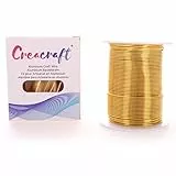 Creacraft Aluminium Schmuckdraht - Basteln, Modellieren, Floristik (80m, Gold, 1.35 mm)
