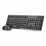 NGS Euphoria Kit Spanisch sprache (QWERTY) - Kabelloses Tastatur-Maus-Set 2.4GHz, leise Klicks. Kompatibel mit Mac/Windows/Linux/Android/Tablet/TV. Schwarz