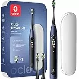 Oclean X Lite Schallzahnbürste Blau Gift Set, elektrische Zahnbürste mit 3 Bürstenköpfe, Electric Toothbrush mit IPX7 Wasserdicht, 5 Putzprogrammen, Timer, Reiseetui
