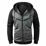 Ywenaisy Winterjacke Camouflage Herren Sweatjacke Herren mit Kapuze Camouflage Jacke Herren Zip Hoodie Herren Camouflage Hoodie Herren Fleecejacke Herren mit Kapuze(01#Dunkel-Grau,M)