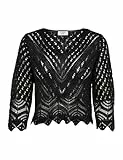 JdY Damen Jdynew Sun 3/4 Cropped KNT Noos Strickpullover, Schwarz, M EU
