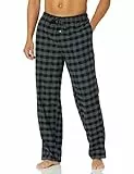 Amazon Essentials Herren Atmungsaktive Flanell-Pyjamahose (Erhältlich In Groß Und Schwer), Grau Schwarz Buffalokaros, M