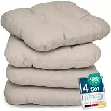 Beautissu 4er Set Sitzkissen 40x40 cm Lisa Taupe - weiche Indoor & Outdoor Kissen mit 8cm Schaumstoff Füllung, widerstandsfähige & robuste Sitzpolster für Außenbereich Made in EU
