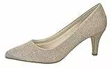 Rainbow Club Brautschuhe Brooke - Pumps, Ivory/Creme/Gold Metallic, Textil - Hochzeitsschuhe, Pfennigabsatz, Ivory/Creme/Gold Metallic, 40 EU